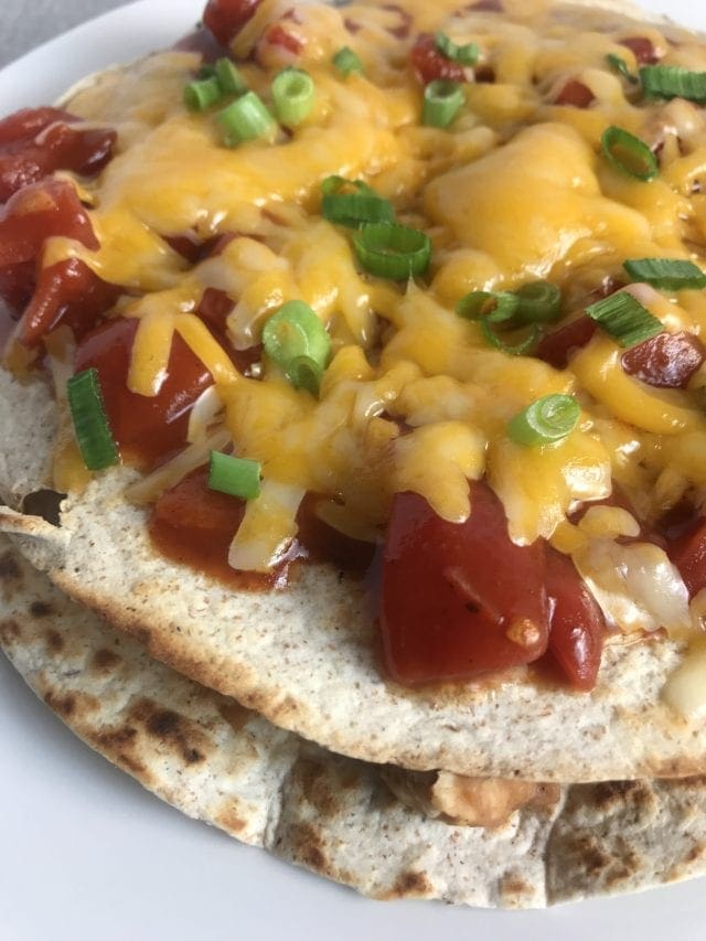 These skinny Double Decker Mexican Pizzas are delicious